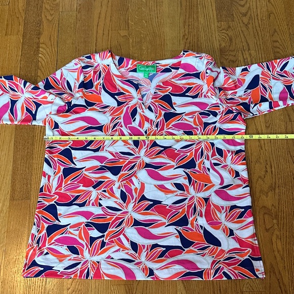 Pappagallo Pink and Orange Floral Tunic - Picture 10 of 13